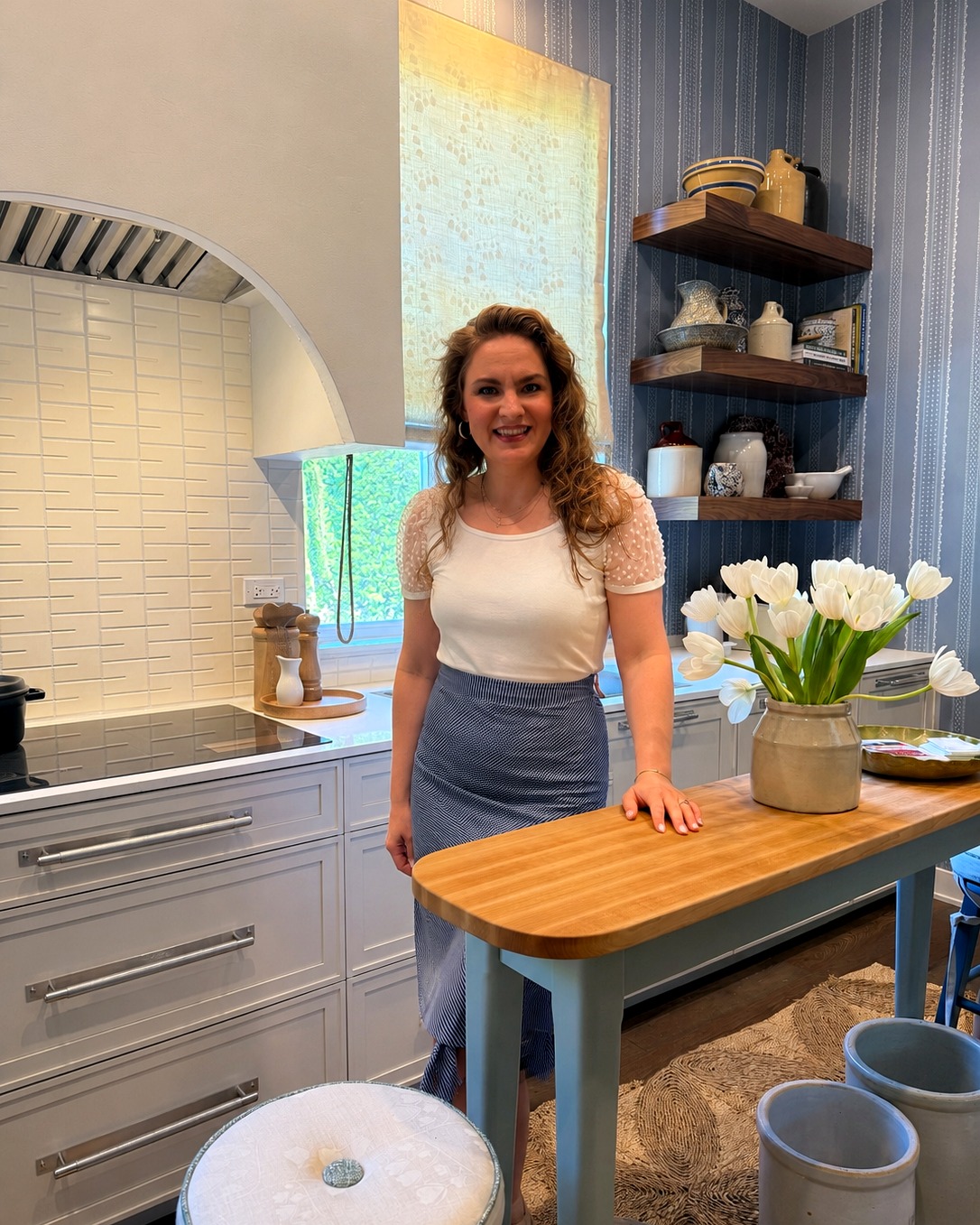 Lexis Wilke, Founder of Mysa Styling Co., in a styled kitchen
